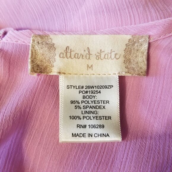 Altar'd State Women's Size M Pink Lavender Short Sleeve Romper Suit - Picture 5 of 6